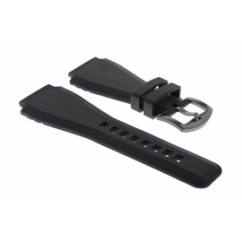 Ewatchparts BR02 BR-02 Silicone Rubber Band Strap Bracelet Compatible With Bell & Ross Black Pvd 26mm