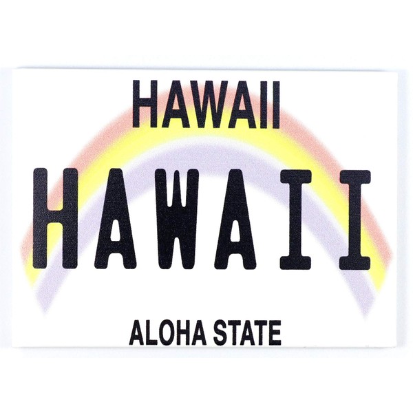 Hawaii License Plate Fridge Collector's Souvenir Magnet 2.5" X 3.5"
