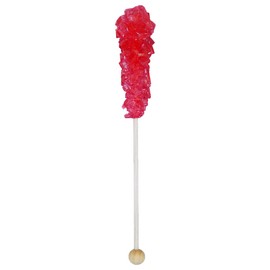 Red Rock Candy Sticks – Strawberry Sugar Flavor, 72 Pack Bulk Individually Wrapped Edible Crystal Sticks for Party Favors, Weddings, Bridal & Baby Showers – By Dr. Variety