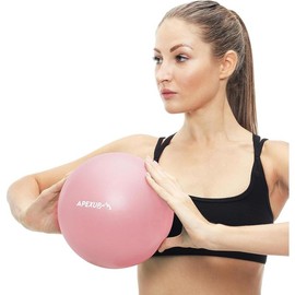 Pilates Ball, 9 Inch Small Exercise Ball, Mini Core Ball Yoga Ball for Pilates, Stability, Workout, Core Training, Fitness, Barre, Balance - Color: Pink