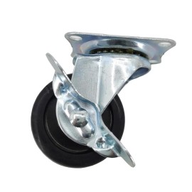 FixtureDisplays 2" PU Furniture Castor Wheel Top Plate Mount Locking Swivel 110lbsLoad 1 PC