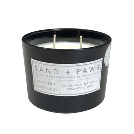 Sand + Paws Scented Candle - California Beach House–Luxurious Air Freshening Jar Candles Neutralize pet Odors and Enhance Home décor – 100% Cotton Lead-Free Wicks - 12oz