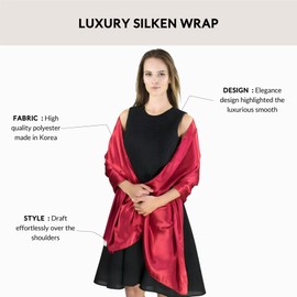 Basic Sense Satin Shawl for Weddings and Parties – Luxurious Fabric with Perfect Hemming, Royal Blue