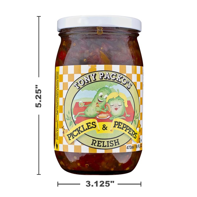 Tony Packo’s Pickles & Peppers Relish, 6 Jars (16 oz