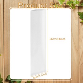 5000 Pieces Kraft Paper Bags Churro Bags Disposable Silverware Sleeves Paper Oilproof Kraft Paper Stock Bag for Kitchen Utensils Cutlery Bakery Pretzel Cookies Rods Candy, 3.1 x 9.8 Inch (White)