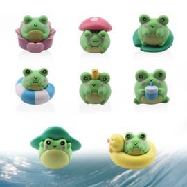 ZROSDSGY 8 Pcs Mini Resin Frog Figurines, Adorable Charming Cute Resin Critters to Decorate Shelf Miniatures Frog Ornaments for Desktop Fairy Garden Scene Props Home Decorative Accents