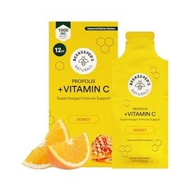 Propolis Liposomal Vitamin C by Beekeeper's Naturals, 1000mg Vitamin C, Propolis & Honey, Supercharged Immune Support & Increased Bioavailibity for Ma