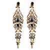 Art Deco Black Crystal Rhinestone Cluster Chandelier Long Dangle Statement