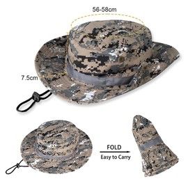 KUMSODE Sun Protection Hat Men's Outdoor Sun Protection Chapeau Rounded Hat Jungle Hat for Tactical Airsoft Paintball Rise Camping, As Shown