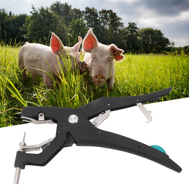 Livestock Ear Tag Applicator Alloy Steel Automatic Rebound Hydraulic Ear