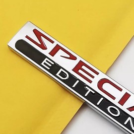 2Pcs Metal Special Edition Logo SUV Rear Trunk Side Sport Emblem Luxury Sticker Badge (Silver Black Red)
