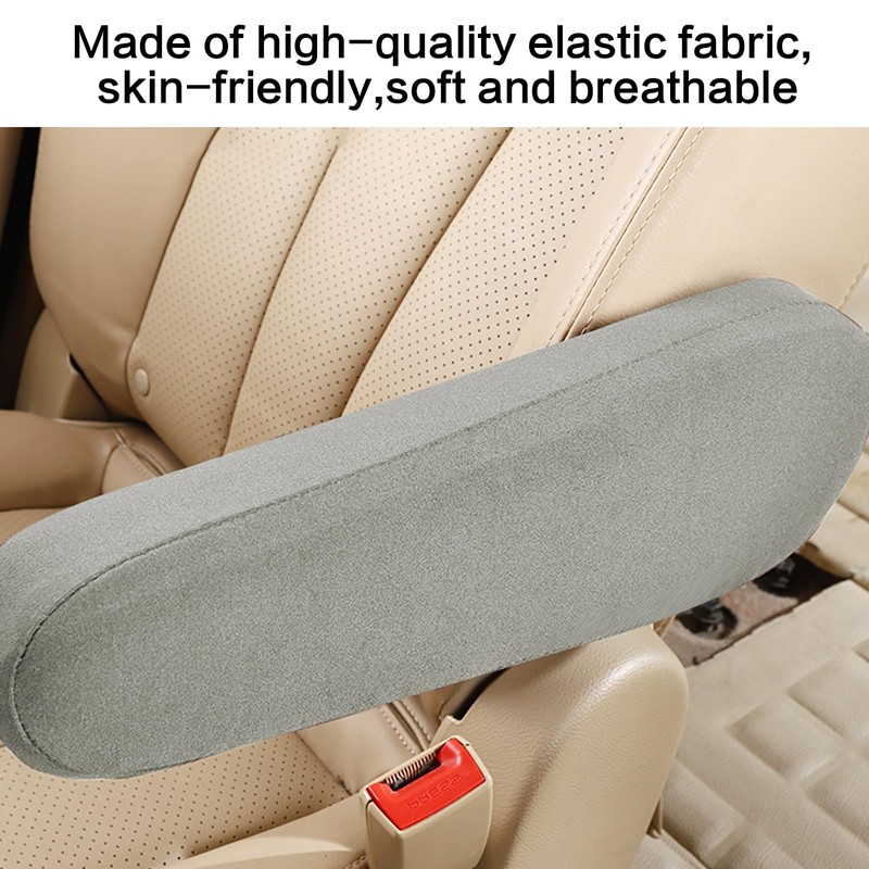 Pack of 2 Car Armrest Covers, Universal Front Seat Armrest