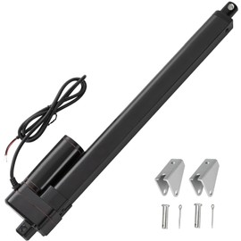 JQDML 12 Inch Stroke Linear Actuator 12V Heavy Duty 440lbs/2000N IP65 Waterproof Electric Actuator Speed 0.31"/sec with Mounting Brackets