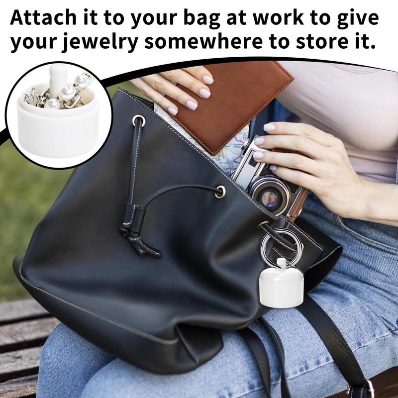 Ring Holder for Jewelry, Traveling Jewelry Holder with Keychain,Portable Ring