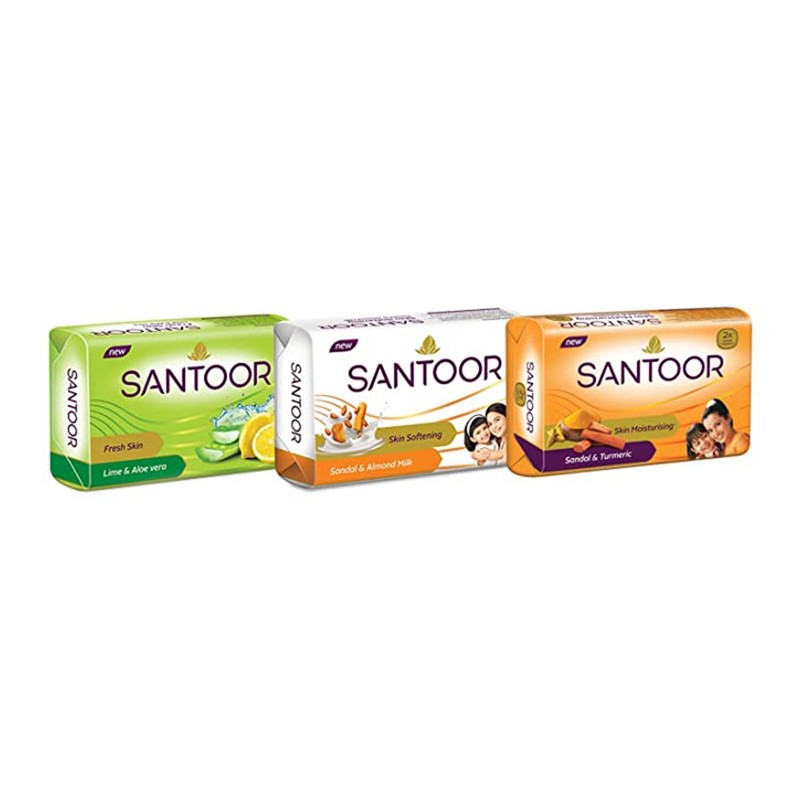 Santoor Sandal and Turmeric Soap, 150g (Pack of 4)
