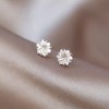 Unbranded S925 Sterling silver cubic zirconia snowflake stud earrings 8mm