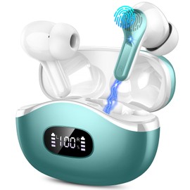 Wireless Earbuds, Bluetooth 5.3 Headphones In Ear Earphones 4 ENC Noise Cancelling Mic, HIFI Stereo, 40H Playtime, Type-C Charging Case, IP7 Waterproof Running Earbuds