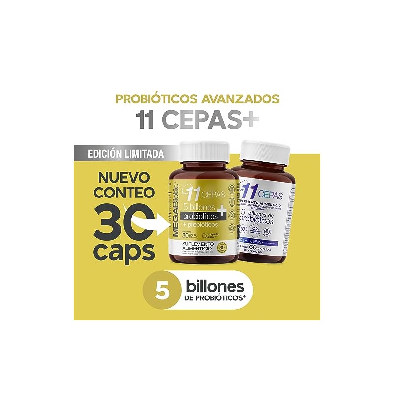 Megabiotic Probióticos Billones Cepas Días Prebióticos Inulina Agave Lactobacilos Aloe