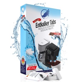 Descaling Tablets for Fully Automatic Coffee Machines and Coffee Machines – 20 Tabs – Compatible with Jura, Siemens EQ Series, Bosch, Miele, Melitta, Krups, Tassimo and much more "Made in Germany"