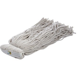 Carlisle 369024C00 Flo-Pac Kwik-On #24 Cotton Screw Top Cut-End Wet Mop, 18" Length
