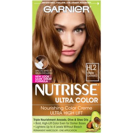 Garnier Nutrisse Ultra Color Nourishing Hair Color Creme, HL2 Warm Caramel (Packaging May Vary)