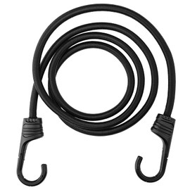 ZHOUBIN 60 Inch Black Bungee Cords with Hooks Heavy Duty, 1 Pack