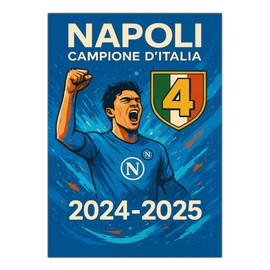 GamesMonkey® - Poster Napoli - Champion 4 Scudetto 2024 2025 - Football Victory Tricolore Ultras - Made in Italy (C0007-D001 - Poster - 21x30)
