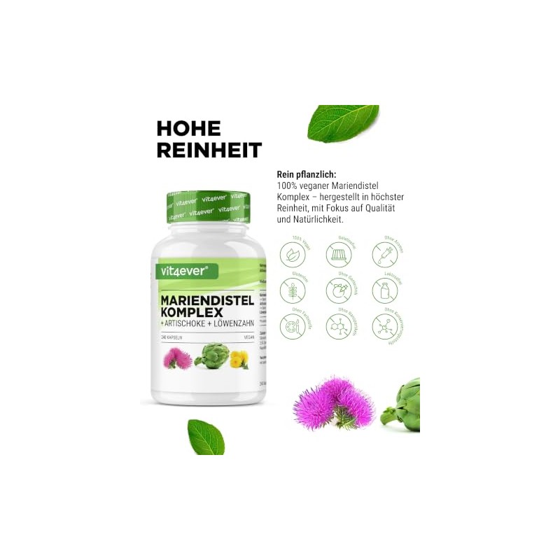 vit4ever Milk Thistle Artichoke Dandelion Complex - 365 Capsules |