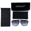 QVKUUT Retro Rectangular Sunglasses for Men and Women Rectangle Retro