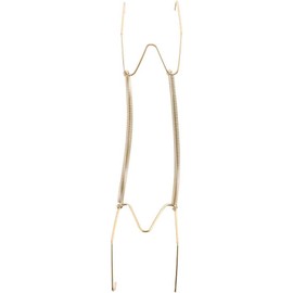 Qintreesify Gold Plate Dish Hanger Dismountable Wall Display Securing Clip W Type Dish Spring Holder Invisible Hook Home Decor Vertical Plate Holders (14 Inch)