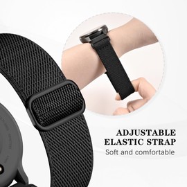 Wizvv Pack of 5 Wristbands Compatible with Garmin Venu 3S/Venu 2S/Vivoactive 4S Wristband, 18 mm Elastic Nylon for Garmin Forerunner 255S/265S Women and Men