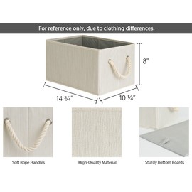 StorageWorks Large Storage Baskets for Organizing, Foldable Storage Baskets for Shelves, Fabric Storage Bins with Handles, Beige, White & Ivory, 3-Pack