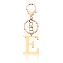 AOKSUNOVA Keyring Letter, Gold Key Ring with Letters, Car Key Ring for Women, Women, E