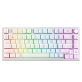 MOLGRIA x SKYLOONG 75% Gaming Keyboard, GK75 HE USB Wired Magnetic-Switch Mechanical Keyboard with Cherry Profile Double-Shot PBT Keycaps, South-Facing RGB Backlit and Knob(White Horizon Line)
