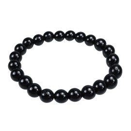 Lebensquelle Plus Schörl Ball Bracelet | 8 mm Beads | 19 cm Stretchy Bracelet Black Tourmaline, Gemstone, Tourmaline