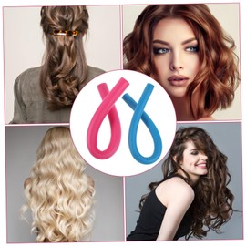 WOONEKY 2 Packs Curling Rods Flexible Foam Rollers for Hair Easy to Use Curls Without Damage Colors Women Random Color