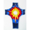 Glass Cross Colourful Approx. 18 x 14 cm
