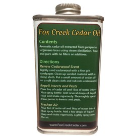 8oz Cedar Oil Can - Essential Eastern Red Cedar Wood (juniperus virginiana) Oil - Fox Creek Cedar Oil