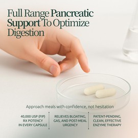 Boulder Bio Digestive Enzymes | 40,000 USP Lipase - Prescription Strength Pancreatic Enzyme Replacement Formula for Fat Digestion, Gut Health & Nutrient Absorption - Fermented, Vegan, High Potency