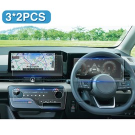 ruiya 3-Piece Set Nissan Serena C28 e-Power Film, Dedicated 12.3-Inch Car Navigation + Meter + Air Panel, Protective Film, Nissan Serena C28 C28 Serena Accessory Parts, Ultra Thin, High Sensitivity, Self-Adhesion, Stain Resistant, 4H, Easy Installation, 6 Sheets