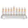 Aviv Judaica Contemporary Electric Hanukkah Menorah Stainless Steel Hanukkiah with