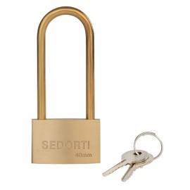 SEDORTI Weather Proof Lock, Keyed Alike Solid Brass Padlocks with Long Brass Shackle, Light Duty, 1-1/2" Wide Body, Marine Padlock, Anti Rust Lock, 12 Pack