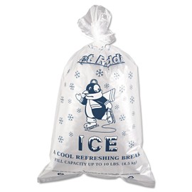 Inteplast Group IC1221-TT Ice Bag, 12 x 21, 10lb Capacity, 1.5mil, Clear/Blue, 1000/Carton