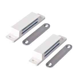 LouMaxx Magnetic Catch Extra Strong - Holding Force 13 kg - Set of 2 in White Magnetic Closure - Magnetic Lock - Door Magnet - Furniture Magnet - Magnetic Cabinet Door - Magnetic Door Closer - Balcony