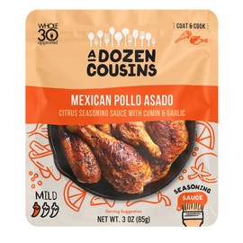 A Dozen Cousins Entrée Seasoning Sauce Packets - Simply Coat and Cook - 10 Pack - Mexican Pollo Asado Citrus Sauce with Cumin and Garlic (3 oz Each)