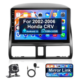 Android Double Din Car Stereo Radio for Honda CRV 2002 2003 2004 2005 2006, 9'' Touch Screen Bluetooth Car Audio Receiver with GPS Navigation Mirror Link WiFi/FM/SWC/HiFi/USB/RDS Backup Camera