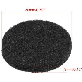 100pcs Furniture Felt Pads Round 3/4" Self-Stick Non-Slip Anti-Scratch Pads for Sofa Cabinet Chair Feet Floor Protector Black,3mm (0.12-inch) Thick