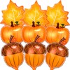 Thanksgiving Foil Balloons Set Pumpkin Balloons Fall Leaf Balloons for