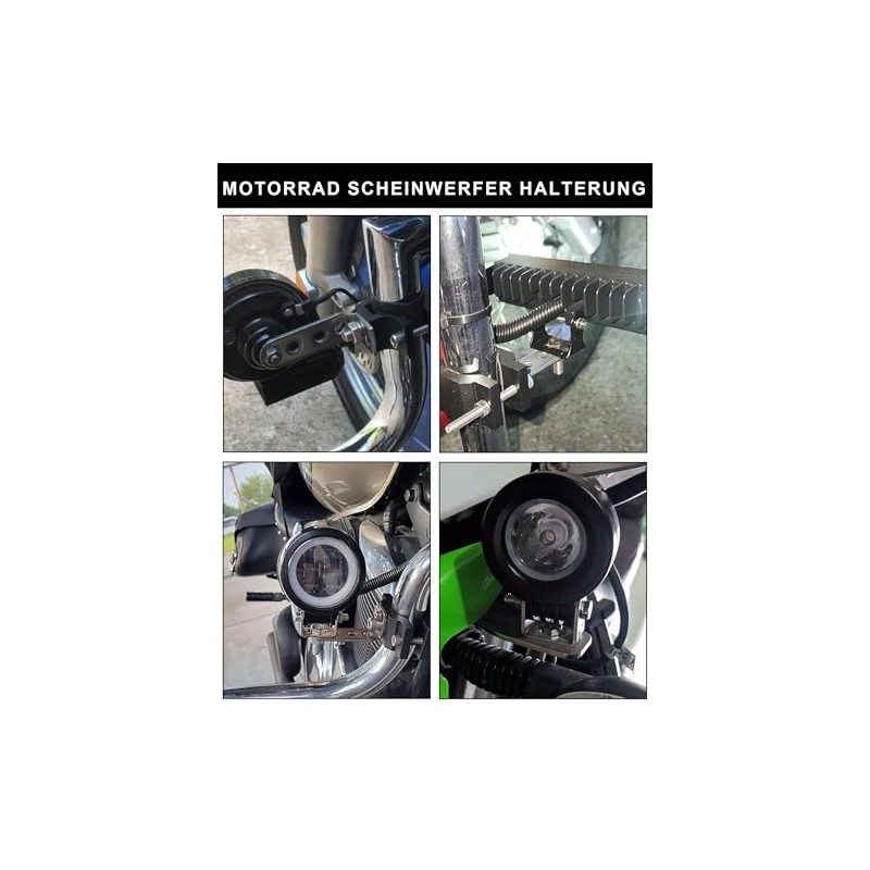 2Pcs Universal Motorcycle Tube Bracket: Adjustable Round Tube Clamp Bracket