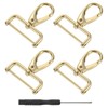 sourcing map 4Pcs Swivel Clasps Hook, 38mm(1.5 Inch) D Ring